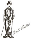 Charlie Chaplin black and white vector image